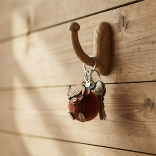 Highland Cow Pom Pom Keyring, 4cm Wool Pom Pom Bag Charm, Mini Animal Keychain