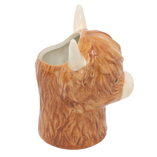 Highland Cow Utensil Holder, 18cm Ceramic 3D Kitchen Utensil Jar Storage Pot