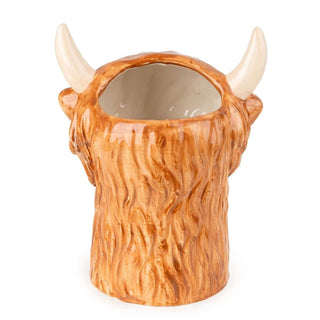 Highland Cow Utensil Holder, 18cm Ceramic 3D Kitchen Utensil Jar Storage Pot
