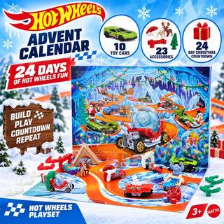 Hot Wheels Mini Cars & Accessories Toy Advent Calendar 2026, 10 Cars Playset