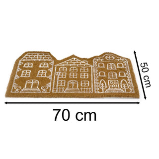 House Shaped Doormat | Welcome Door Mat Non - slip PVC Coir Doormat - 70x50cm