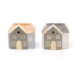 House Shaped Essential Oil Diffuser Fragrance Oil Burner | Ceramic Wax Melt Burner Tealight Candle Holder | Aroma Lamp Candle Diffuser - Colour Varies One Supplied