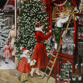 Illustrated Christmas Shop Advent Calendar A4, Traditional Picture Calendar