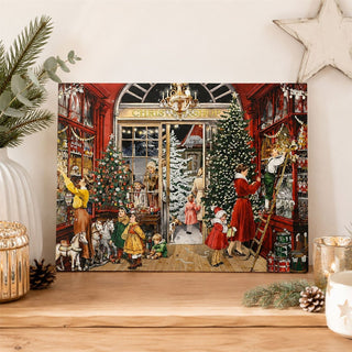Illustrated Christmas Shop Advent Calendar A4, Traditional Picture Calendar