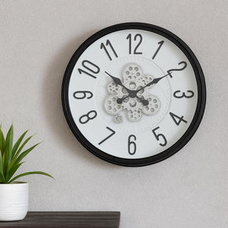 Industrial Moving Gear Wall Clock, 50cm Round Steampunk Wall Mounted Clock