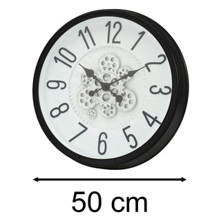 Industrial Moving Gear Wall Clock, 50cm Round Steampunk Wall Mounted Clock