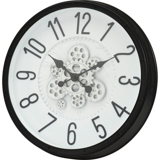 Industrial Moving Gear Wall Clock, 50cm Round Steampunk Wall Mounted Clock