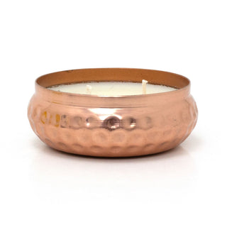 Iris Romance Scented Candle | 2 - Wick Candle in Hammered Metal Bowl - 10cm