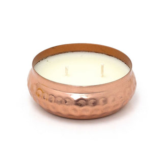 Iris Romance Scented Candle | 2 - Wick Candle in Hammered Metal Bowl - 10cm