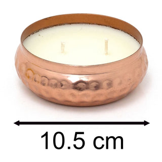 Iris Romance Scented Candle | 2 - Wick Candle in Hammered Metal Bowl - 10cm