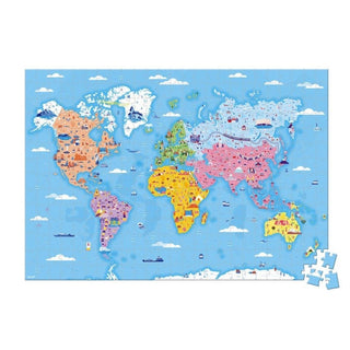 Janod Curiosities Of The World Puzzle | 350 Pc 3D World Map Educational Jigsaw
