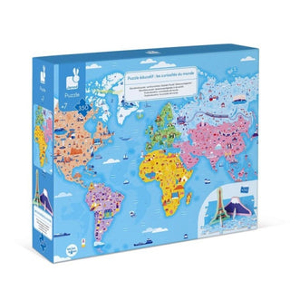 Janod Curiosities Of The World Puzzle | 350 Pc 3D World Map Educational Jigsaw