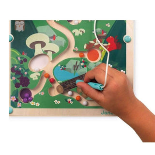 Janod Forest Ball Maze | Wooden Labyrinth Fine Motor Skills Travel Toy