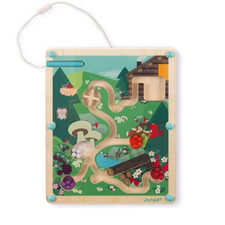Janod Forest Ball Maze | Wooden Labyrinth Fine Motor Skills Travel Toy
