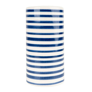 Jeff Banks Ceramic Toothbrush Holder, 13cm Toothbrush Pot Striped Blue Design
