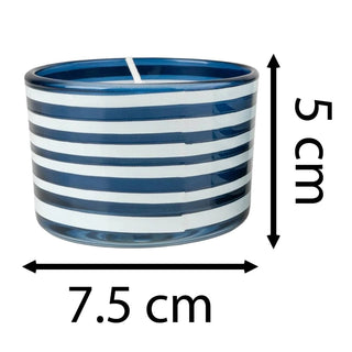 Jeff Banks Set of 2 Candles | Blue and White Striped Nautical Candle Gift Set