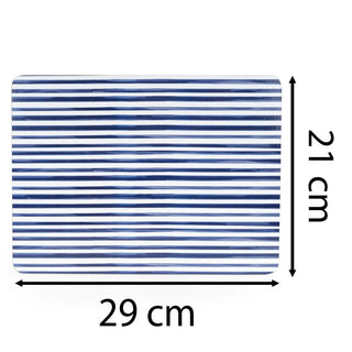 Jeff Banks Set of 4 Placemats | 29x21cm Cork Backed Blue Stripe Table Mats