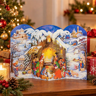 Jesus is Born Pop-Up Nativity Advent Calendar, Freestanding 3D Scene