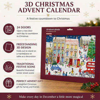 Joys of the Season 3D Christmas Advent Calendar, Freestanding 24 Door Calendar