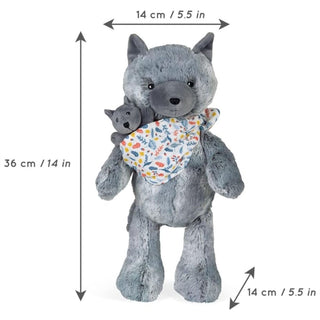 Kaloo Maman Louve Louise Mummy Wolf Soft Toy 36cm | Plush Mama & Baby Wolf