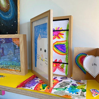 Kids Artwork Display Frame | Front Opening A4 Childrens Wall Art Storage Frame