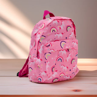 Kids Backpack | Children's Rucksack with Front Pocket for School & Travel - Unicorns