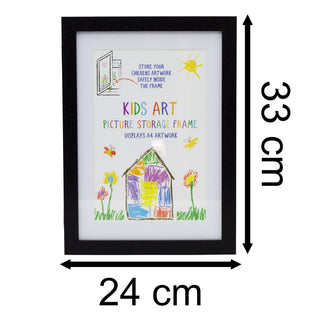 Kids Black A4 Artwork Display Frame | A4 Children's Picture Storage Frame
