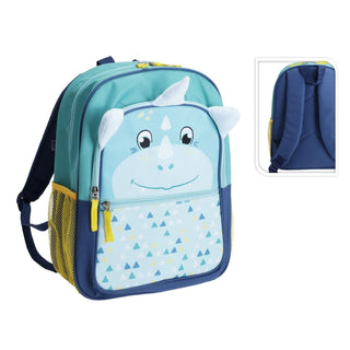 Kids Dinosaur Backpack | Boys Blue School Bag with Multiple Compartments - 12L