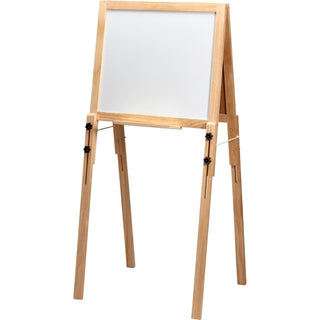 Kids Double Sided Chalkboard Easel, Adjustable Wooden Blackboard and Whiteboard