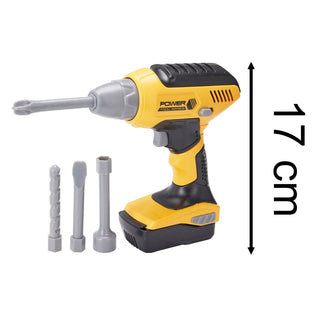 Kids Toy Screwdriver Set with Light | Kids Battery - Powered Drill 4 Attachments