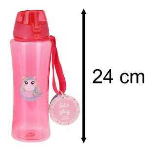 Kids Unicorn Water Bottle | Leak - Proof, 650ml, with Strap - Pink Unicorn