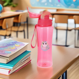 Kids Unicorn Water Bottle | Leak - Proof, 650ml, with Strap - Pink Unicorn
