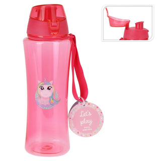 Kids Unicorn Water Bottle | Leak - Proof, 650ml, with Strap - Pink Unicorn
