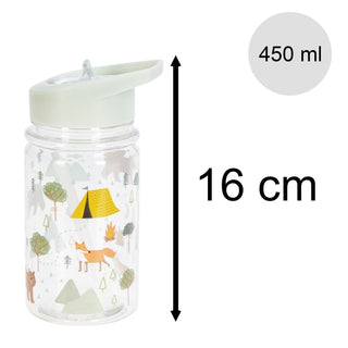 Kids Water Bottle | Children's Drinks Bottle with Straw & Handle 450ml - Animals