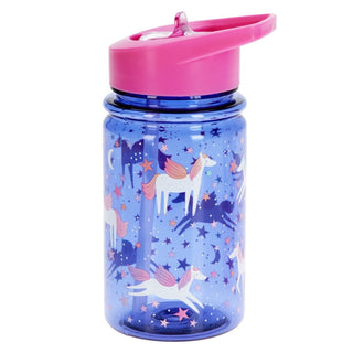 Kids Water Bottle | Children's Drinks Bottle with Straw & Handle 450ml - Unicorns