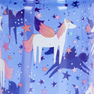 Kids Water Bottle | Children's Drinks Bottle with Straw & Handle 450ml - Unicorns