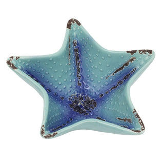 Large Ceramic Starfish Trinket Bowl, 20cm Nautical Jewellery Dish, Coastal Bowl