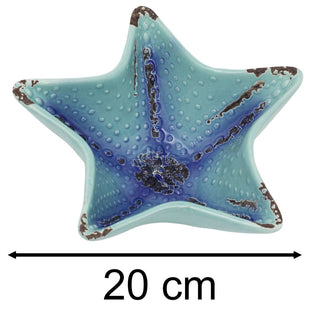 Large Ceramic Starfish Trinket Bowl, 20cm Nautical Jewellery Dish, Coastal Bowl