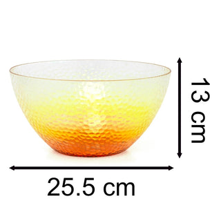 Large Orange Ombre Salad Bowl | Plastic Serving Bowl for Outdoor Dining 25x13cm