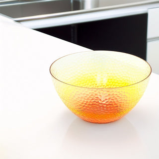 Large Orange Ombre Salad Bowl | Plastic Serving Bowl for Outdoor Dining 25x13cm