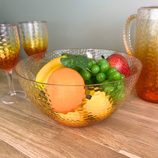 Large Orange Ombre Salad Bowl | Plastic Serving Bowl for Outdoor Dining 25x13cm