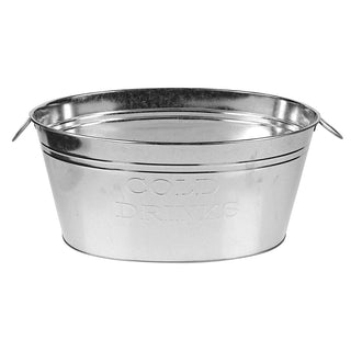Large Oval Metal Drinks Pail | Party Ice Bucket Cooler With Handles - 20L
