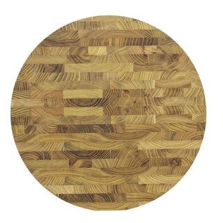 Large Teak Chopping Board | 35cm Round Wooden Teak End Grain Cutting Board