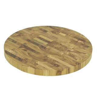 Large Teak Chopping Board | 35cm Round Wooden Teak End Grain Cutting Board