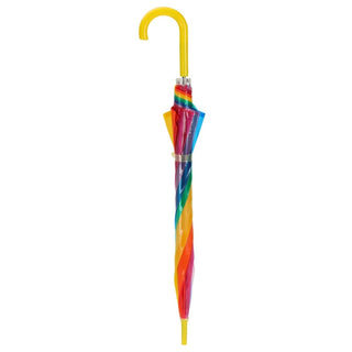 Large Transparent Rainbow Umbrella with 16 Ribs & Curved Handle – 80cm