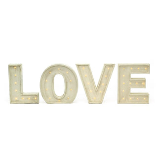 Large Vintage Style 24cm Carnival Led Light Up Marquee Letters - Love - Cream