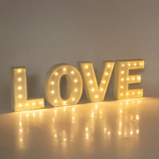 Large Vintage Style 24cm Carnival Led Light Up Marquee Letters - Love - Cream