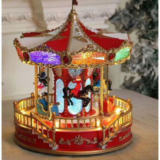 LED Christmas Fair Carousel | Rotating Musical Illuminated Carousel Ornament