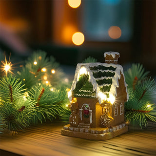 LED Gingerbread House Ornament | Light - Up Mini Christmas House Decoration 13cm
