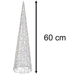 LED Iridescent Cone Light | Light - up Christmas Tree Cone with Timer - 60cm